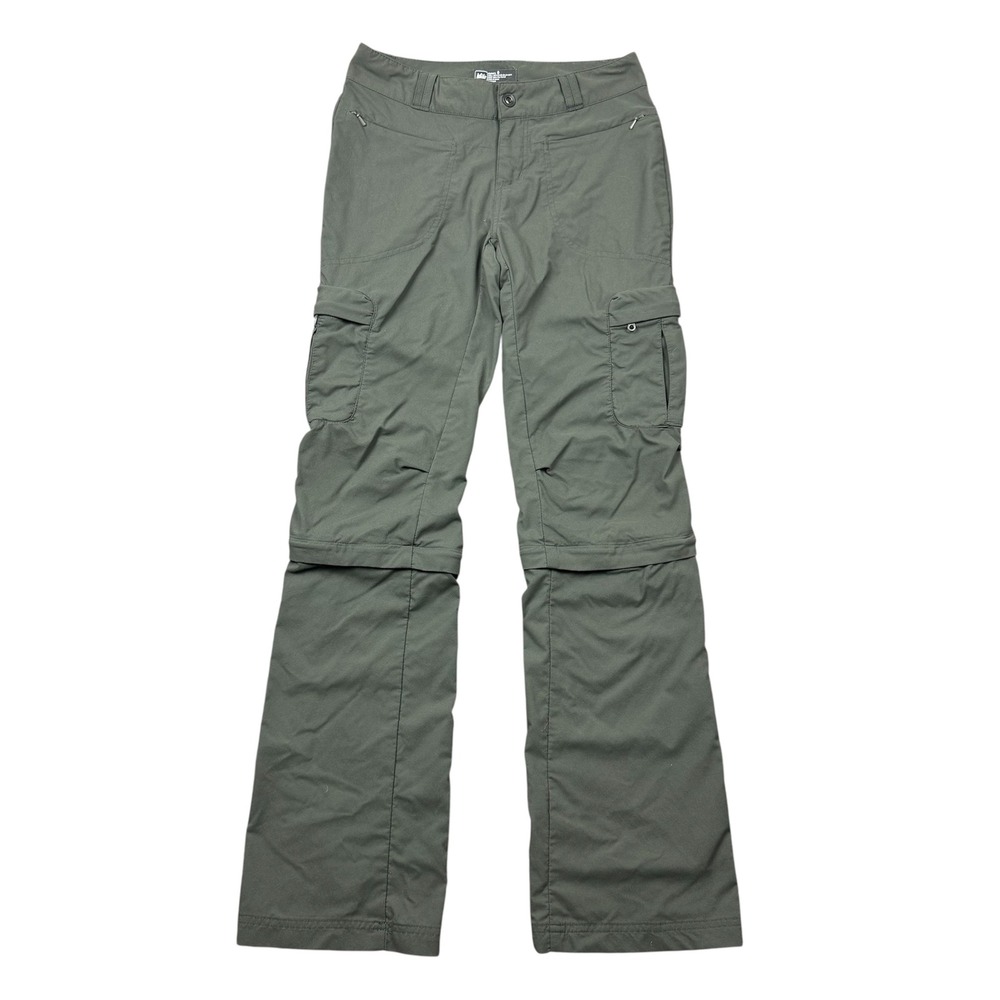 Rei Pants Women 0 Gray Cargo Convertible Nylon Stretch Outdoors Hiking Granola